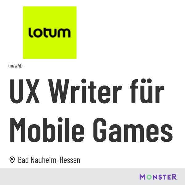 UX Writer für Mobile Games